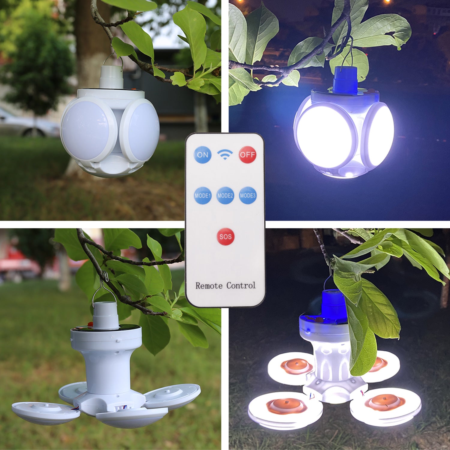 Solar LED Light Bulb with Remote and Hook